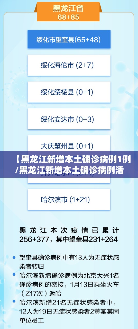 【黑龙江新增本土确诊病例1例/黑龙江新增本土确诊病例活动轨迹】