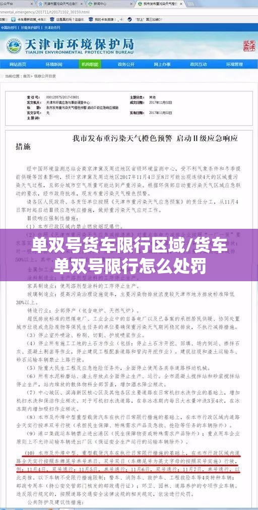 单双号货车限行区域/货车单双号限行怎么处罚