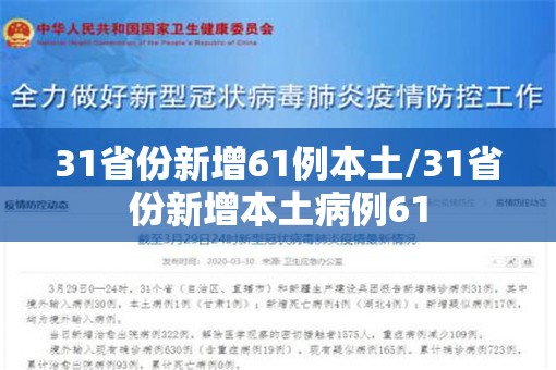 31省份新增61例本土/31省份新增本土病例61 31省份新增61例本土/31省份新增本土病例61