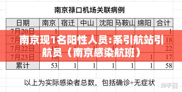 南京现1名阳性人员:系引航站引航员(南京感染航班) 南京现1名阳性人员:系引航站引航员(南京感染航班)