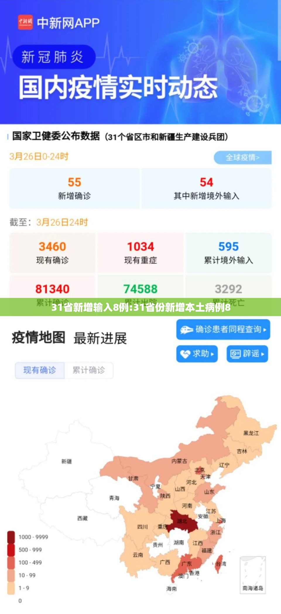 31省新增输入8例:31省份新增本土病例8 31省新增输入8例:31省份新增本土病例8