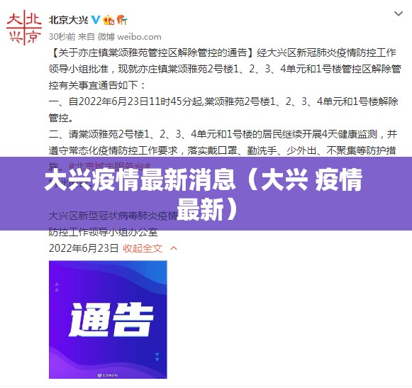 大兴疫情最新消息（大兴 疫情 最新）