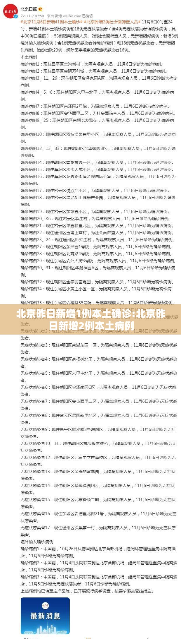 北京昨日新增1例本土确诊:北京昨日新增2例本土病例 北京昨日新增1例本土确诊:北京昨日新增2例本土病例