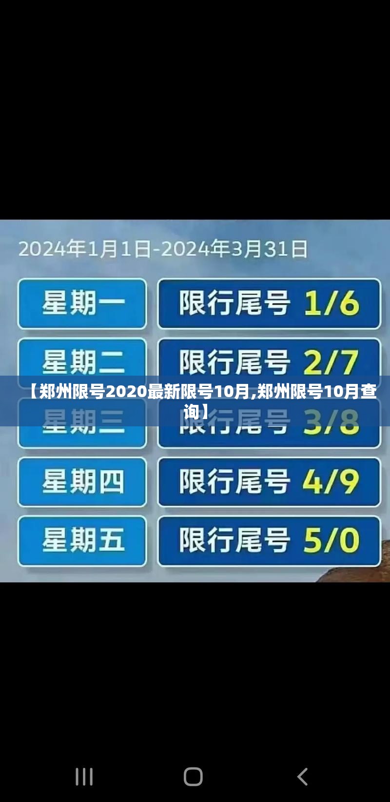 【郑州限号2020最新限号10月,郑州限号10月查询】 【郑州限号2020最新限号10月,郑州限号10月查询】
