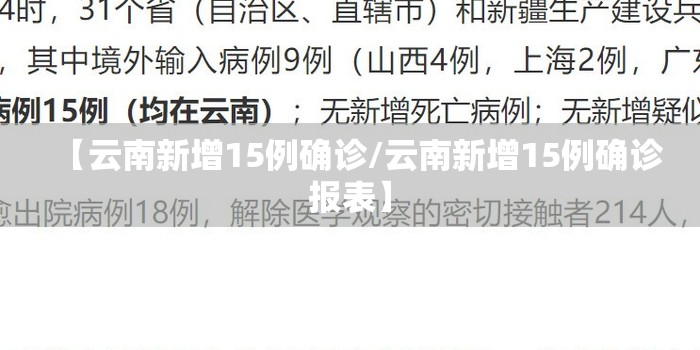 【云南新增15例确诊/云南新增15例确诊报表】