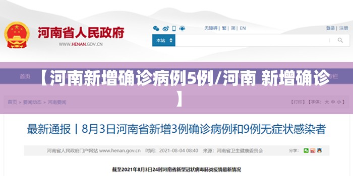 【河南新增确诊病例5例/河南 新增确诊】