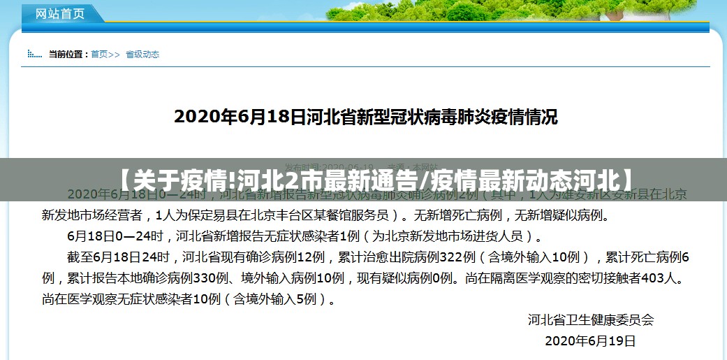 【关于疫情!河北2市最新通告/疫情最新动态河北】