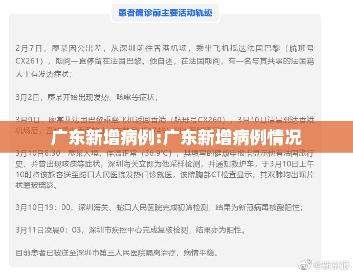 广东新增病例:广东新增病例情况