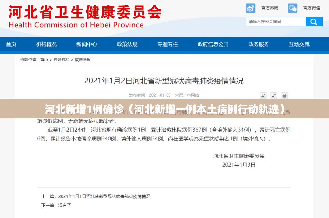 河北新增1例确诊（河北新增一例本土病例行动轨迹）