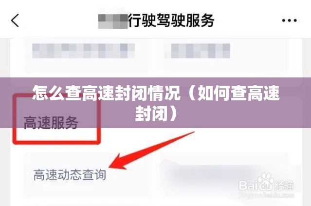 怎么查高速封闭情况（如何查高速封闭）