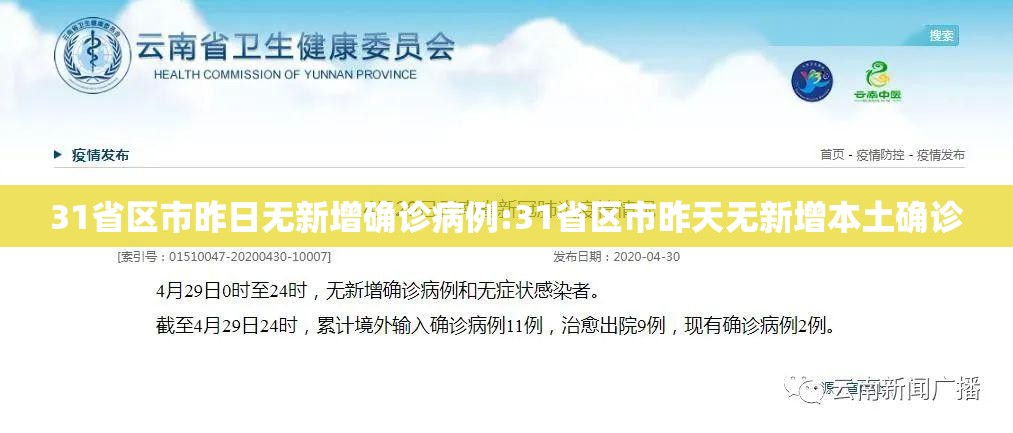 31省区市昨日无新增确诊病例:31省区市昨天无新增本土确诊 31省区市昨日无新增确诊病例:31省区市昨天无新增本土确诊
