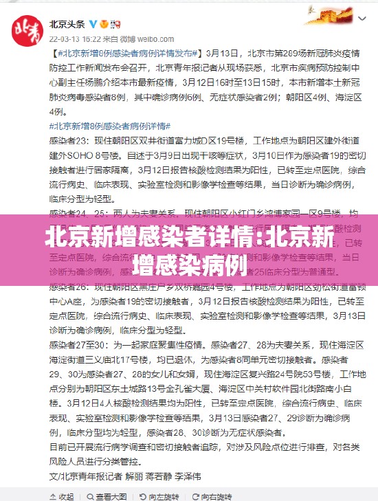 北京新增感染者详情:北京新增感染病例