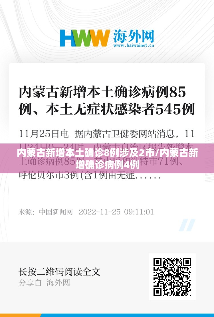 内蒙古新增本土确诊8例涉及2市/内蒙古新增确诊病例4例