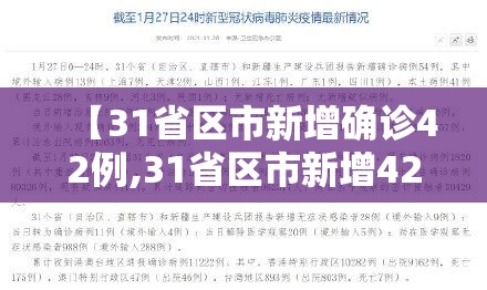 【31省区市新增确诊42例,31省区市新增42例确诊病例】 【31省区市新增确诊42例,31省区市新增42例确诊病例】