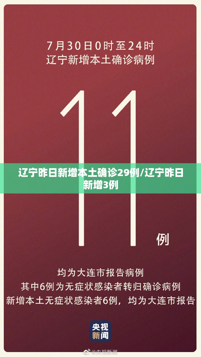 辽宁昨日新增本土确诊29例/辽宁昨日新增3例