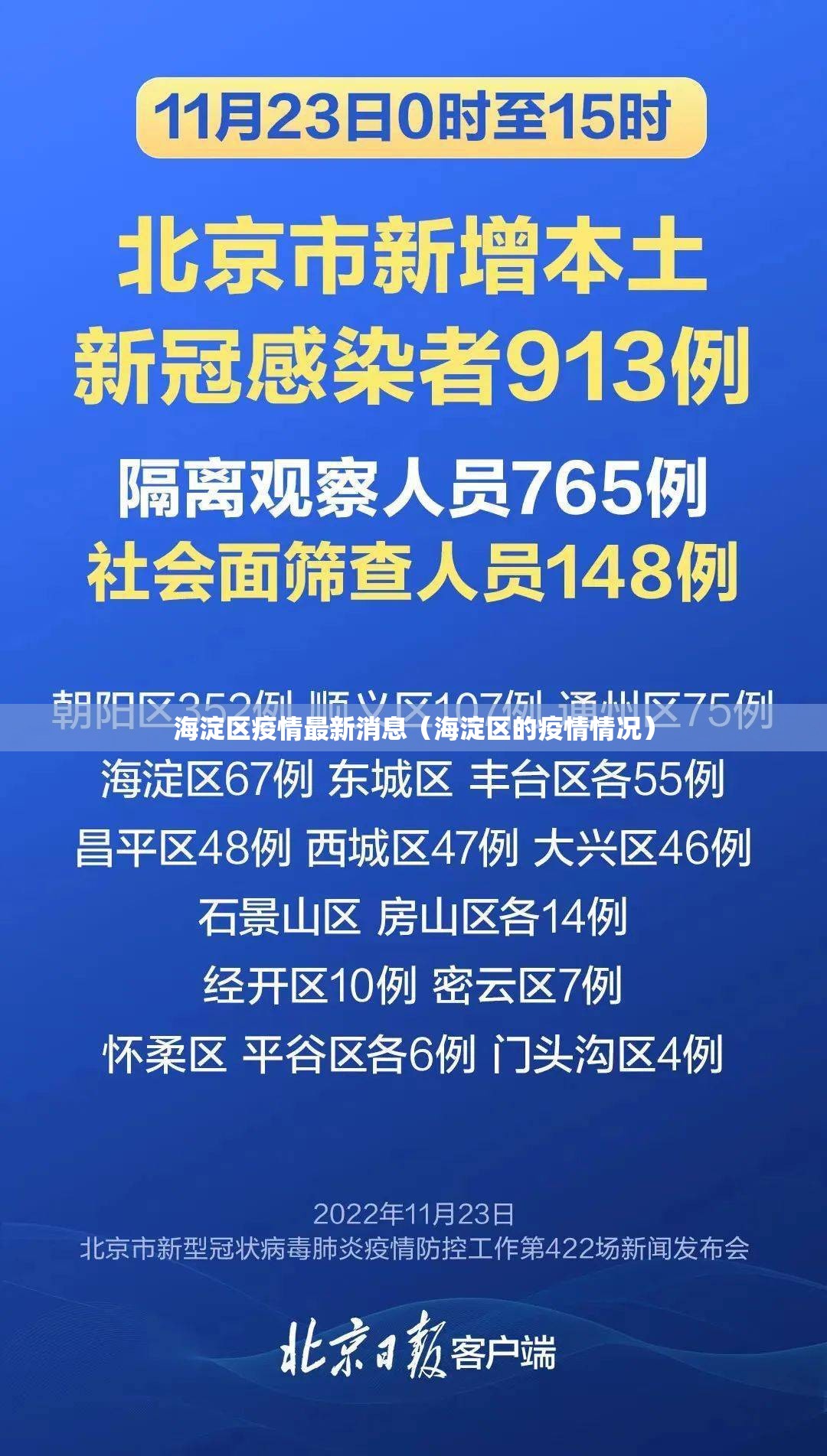 海淀区疫情最新消息（海淀区的疫情情况）