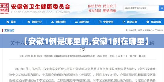 【安徽1例是哪里的,安徽1例在哪里】