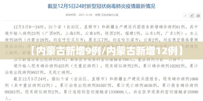 【内蒙古新增9例/内蒙古新增12例】