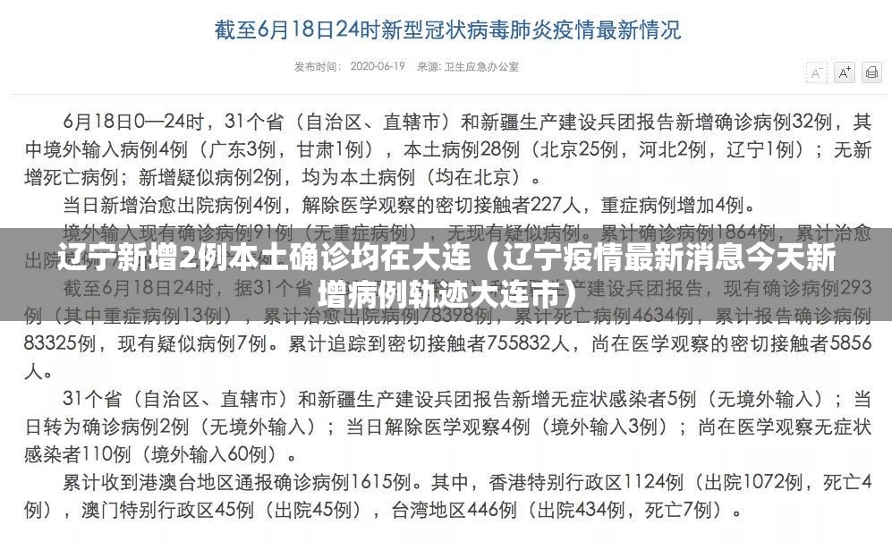 辽宁新增2例本土确诊均在大连（辽宁疫情最新消息今天新增病例轨迹大连市）