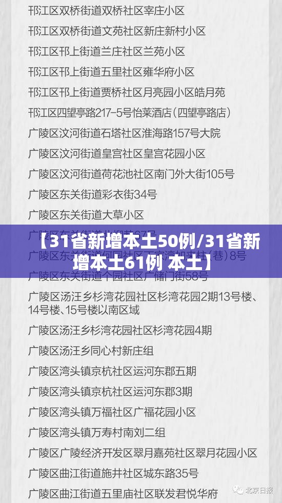 【31省新增本土50例/31省新增本土61例 本土】