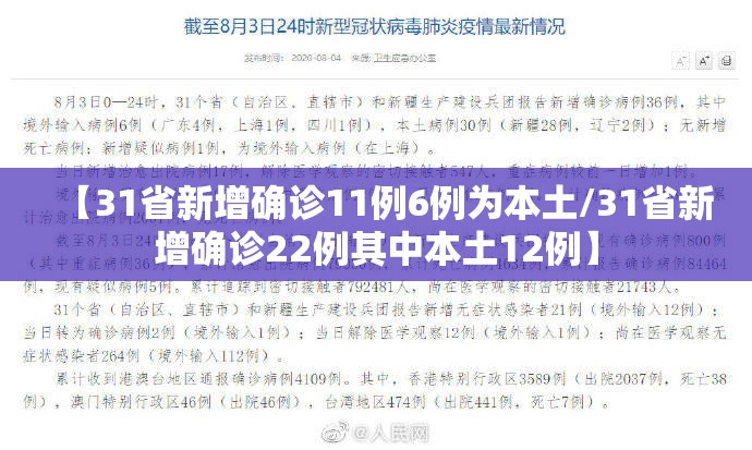 【31省新增确诊11例6例为本土/31省新增确诊22例其中本土12例】