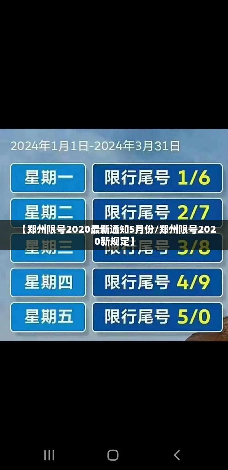 【郑州限号2020最新通知5月份/郑州限号2020新规定】