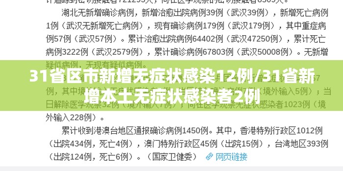 31省区市新增无症状感染12例/31省新增本土无症状感染者2例