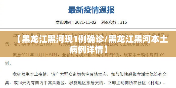 【黑龙江黑河现1例确诊/黑龙江黑河本土病例详情】