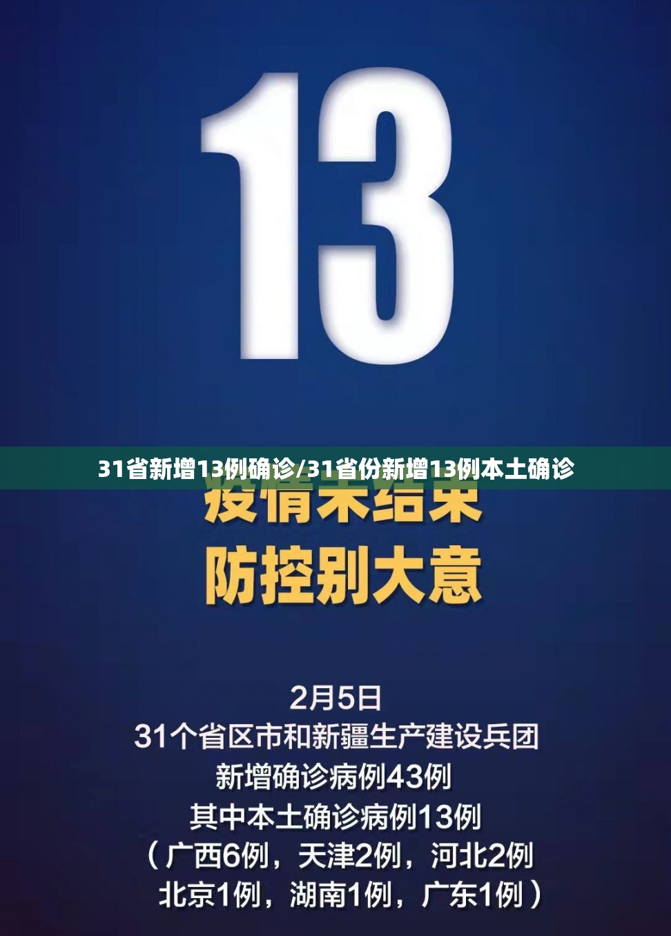 31省新增13例确诊/31省份新增13例本土确诊