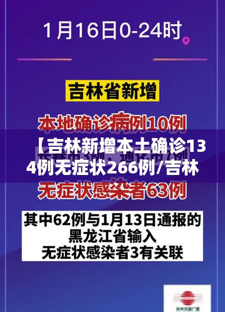 【吉林新增本土确诊134例无症状266例/吉林新增4例无症状行动轨迹】