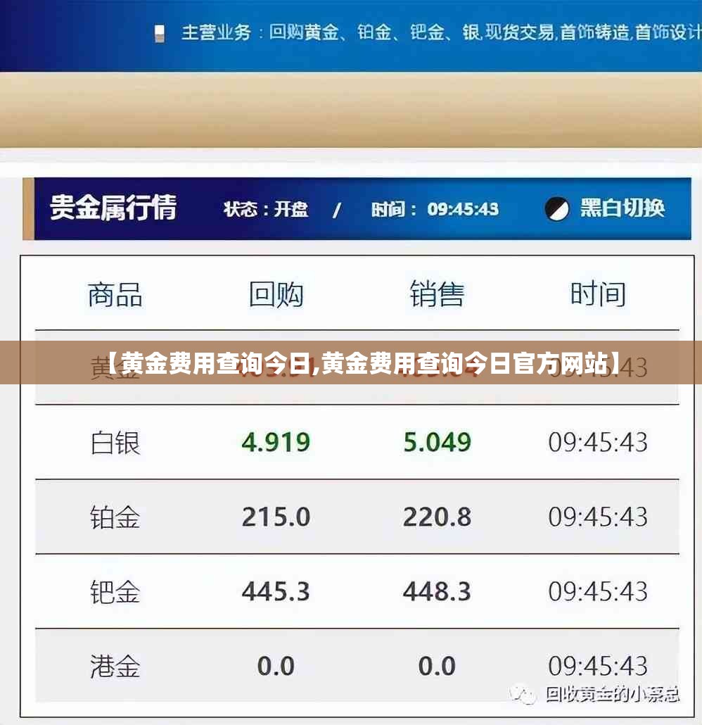 【黄金费用查询今日,黄金费用查询今日官方网站】