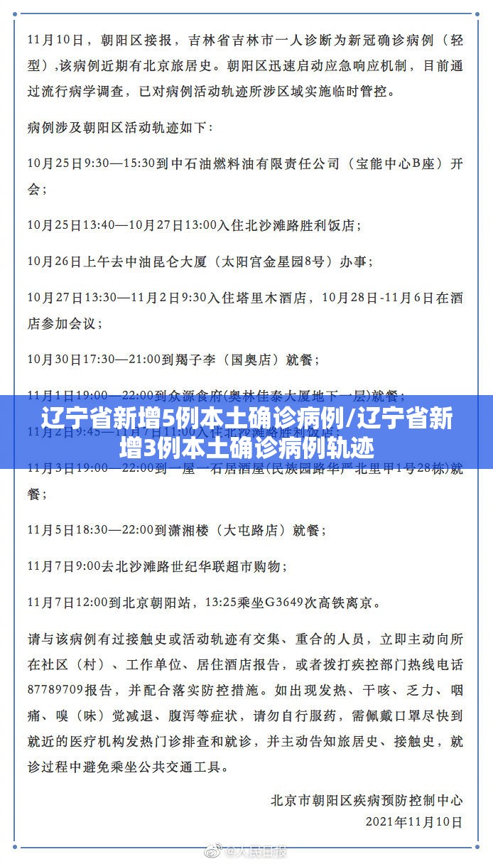 辽宁省新增5例本土确诊病例/辽宁省新增3例本土确诊病例轨迹