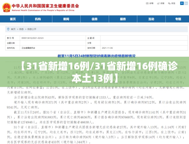 【31省新增16例/31省新增16例确诊本土13例】