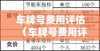 车牌号费用评估（车牌号费用评估表）