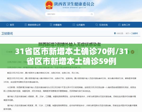 31省区市新增本土确诊70例/31省区市新增本土确诊59例
