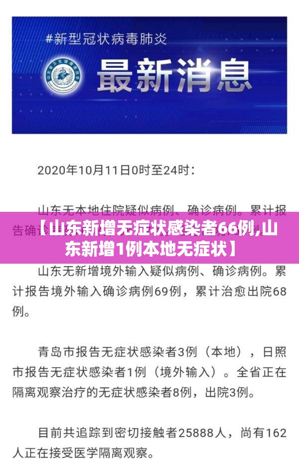 【山东新增无症状感染者66例,山东新增1例本地无症状】