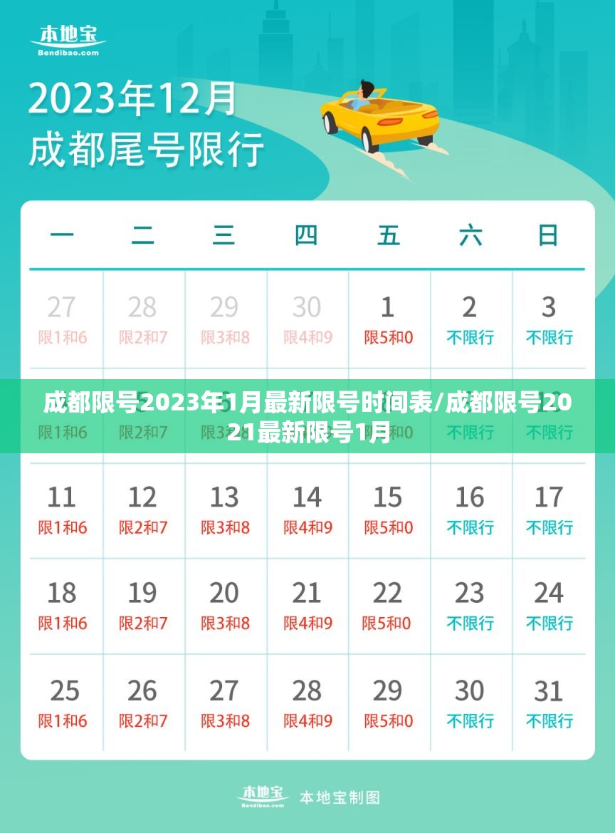 成都限号2023年1月最新限号时间表/成都限号2021最新限号1月