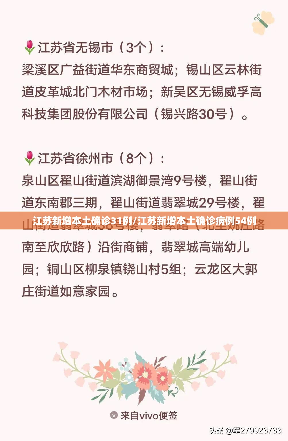 江苏新增本土确诊31例/江苏新增本土确诊病例54例