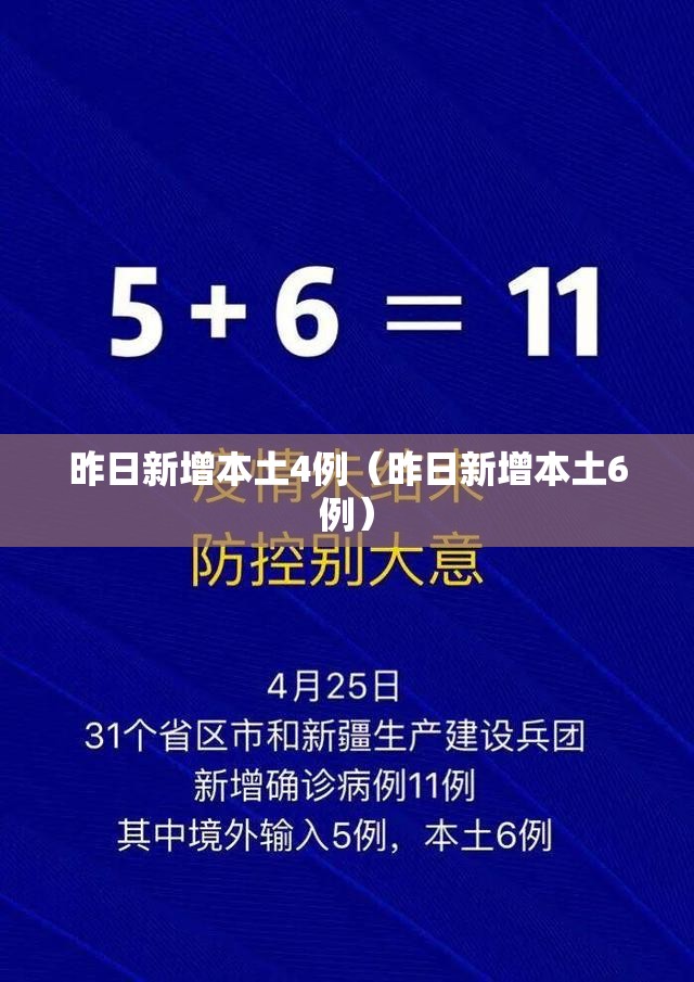 昨日新增本土4例(昨日新增本土6例) 昨日新增本土4例(昨日新增本土6例)