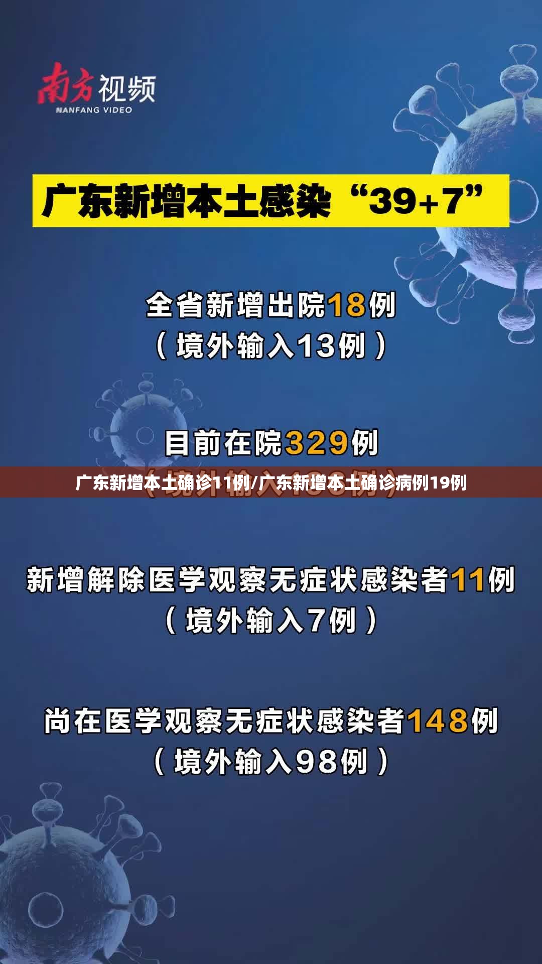 广东新增本土确诊11例/广东新增本土确诊病例19例