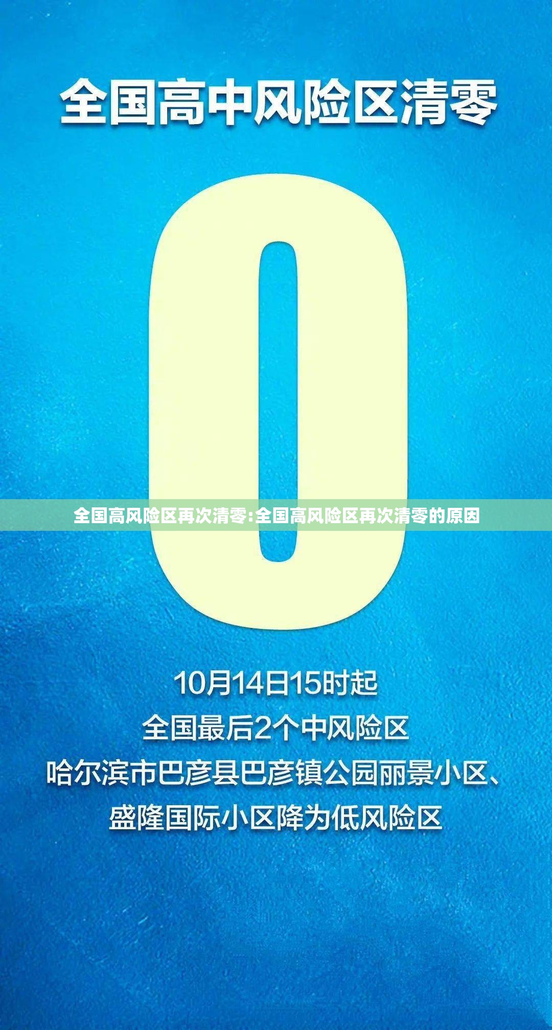 全国高风险区再次清零:全国高风险区再次清零的原因