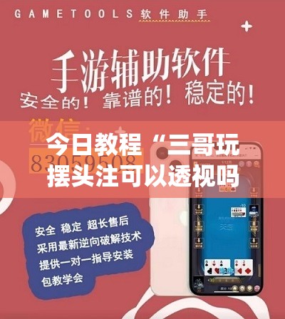 今日教程“三哥玩摆头注可以透视吗	”(免费)开挂辅助教学(最新辅助开挂教程)