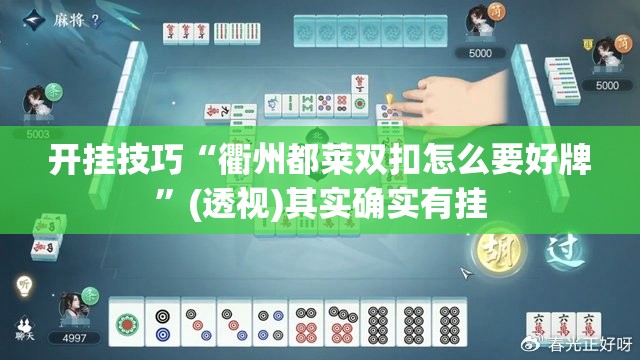 开挂技巧“衢州都莱双扣怎么要好牌”(透视)其实确实有挂