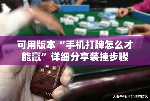 可用版本“手机打牌怎么才能赢”详细分享装挂步骤