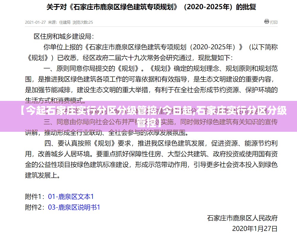 【今起石家庄实行分区分级管控/今日起,石家庄实行分区分级管控】