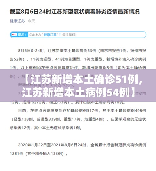 【江苏新增本土确诊51例,江苏新增本土病例54例】