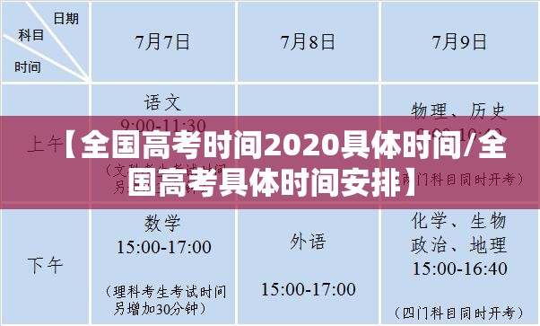 【全国高考时间2020具体时间/全国高考具体时间安排】 【全国高考时间2020具体时间/全国高考具体时间安排】