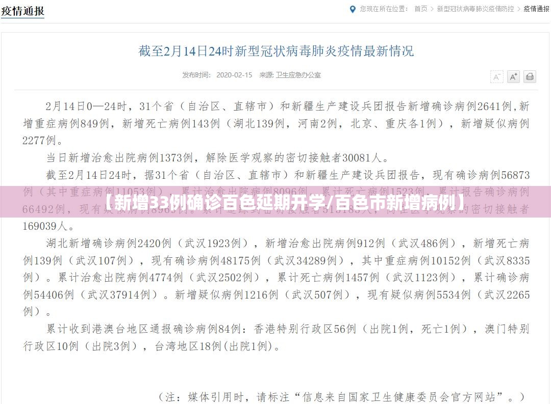 【新增33例确诊百色延期开学/百色市新增病例】 【新增33例确诊百色延期开学/百色市新增病例】