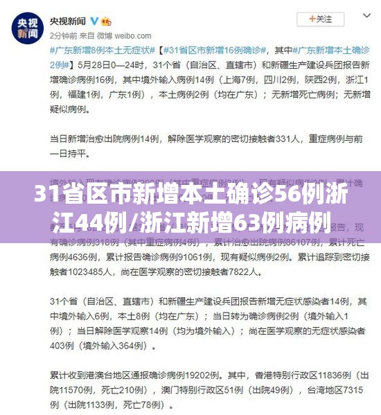 31省区市新增本土确诊56例浙江44例/浙江新增63例病例 31省区市新增本土确诊56例浙江44例/浙江新增63例病例