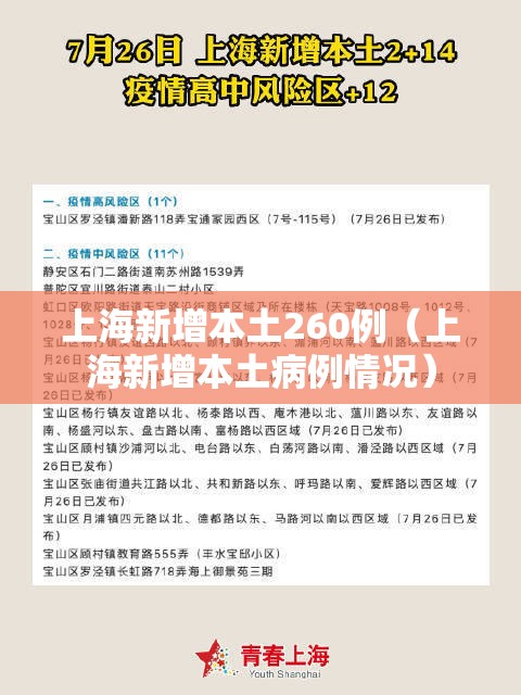 上海新增本土260例(上海新增本土病例情况) 上海新增本土260例(上海新增本土病例情况)